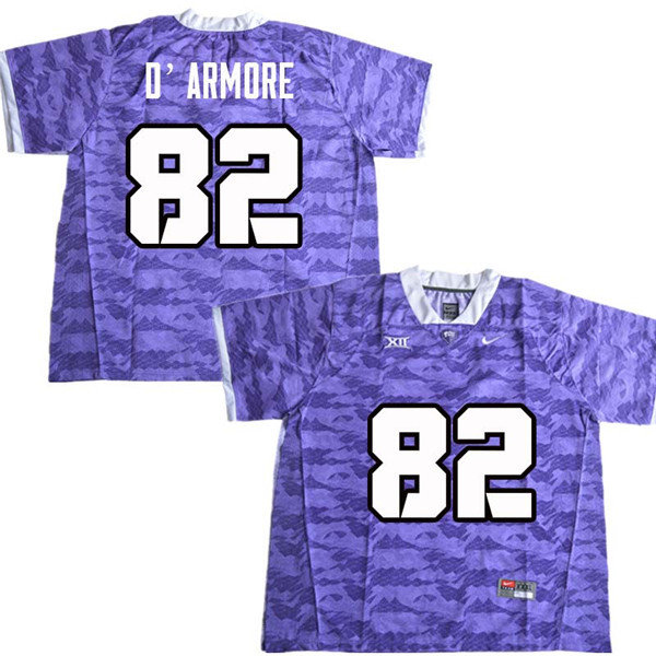 Men #82 Jason D Armore TCU Horned Frogs College Football Jerseys Sale-Purple